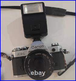Vintage Canon AE-1 35mm SLR Film Camera withROKUNAR 52MM LENS