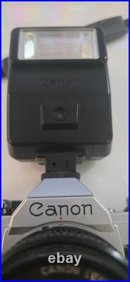 Vintage Canon AE-1 35mm SLR Film Camera withROKUNAR 52MM LENS