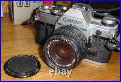 Vintage Canon AE-1 Camera 4961737 & Canon FD 50mm/1.8 Lens