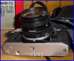 Vintage Canon AE-1 Camera 4961737 & Canon FD 50mm/1.8 Lens