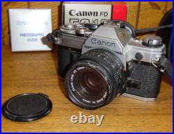 Vintage Canon AE-1 Camera 4961737 & Canon FD 50mm/1.8 Lens