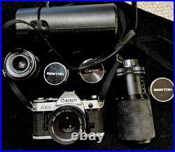 Vintage Canon AE-1 Camera/50mm 11.8 S. C. MF Lens & BESTON 80-205 Zoom & More