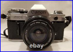 Vintage Canon AE-1 Camera / FD Lens / Speedlite 199A / Vivtar Wide Angle Lens