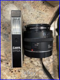 Vintage Canon AE-1 Program 35 mm Film SLR Camera 1981, Coastar Padded Case, Lens