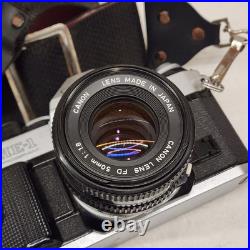 Vintage Canon AE-1 Program 35 mm SLR Camera With Canon 50mm 11.8 Lens