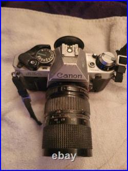 Vintage Canon AE-1 Program 35MM SLR Film Camera With Extra Lens untested Bin CB