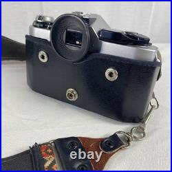 Vintage Canon AE-1 Program 35mm Camera with Neck Strap, Case, and Lens Cover