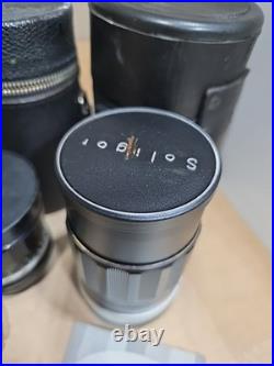 Vintage Canon AE-1 Program 35mm Film Camera Bundle Soligor Lens Bag UNTESTED