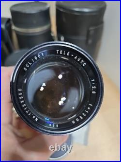 Vintage Canon AE-1 Program 35mm Film Camera Bundle Soligor Lens Bag UNTESTED