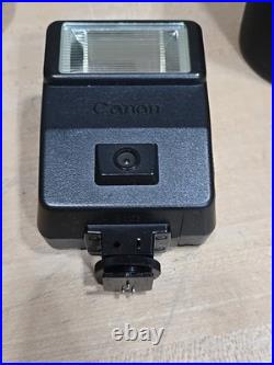 Vintage Canon AE-1 Program 35mm Film Camera Bundle Soligor Lens Bag UNTESTED