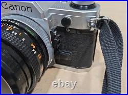 Vintage Canon AE-1 Program 35mm Film Camera Bundle Soligor Lens Bag UNTESTED