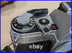 Vintage Canon AE-1 Program 35mm Film Camera Bundle Soligor Lens Bag UNTESTED