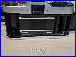 Vintage Canon AE-1 Program 35mm Film Camera Bundle Soligor Lens Bag UNTESTED