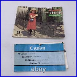 Vintage Canon AE-1 Program 35mm SLR Camera with2 Lens 2 Flashes Manual Extras