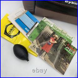 Vintage Canon AE-1 Program 35mm SLR Camera with2 Lens Flash Extras Film Docs Extra