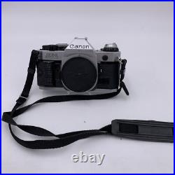 Vintage Canon AE-1 Program 35mm SLR Camera with2 Lens Flash Extras Film Docs Extra