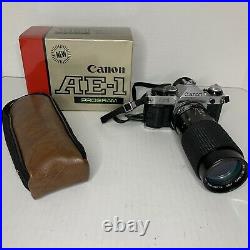 Vintage Canon AE-1 Program 35mm SLR Film Manual Camera with Albinar 80-200mm Lens