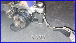 Vintage Canon AE-1 Program & AE-1 35mm SLR Film Camera Bundle 4 Lens 2 Flash Bag