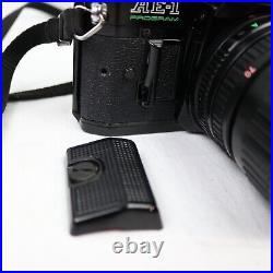 Vintage Canon AE-1 Program Black Film Camera with FD Zoom Lens 35-70mm 13.5-4.5