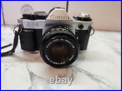 Vintage Canon AE-1 Program Camera With Lenses And Flash Read Description