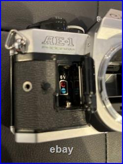 Vintage Canon AE-1 Program Camera With Lenses Manual Carrying Case Untested