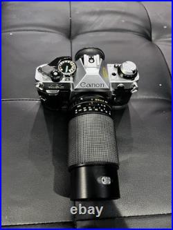 Vintage Canon AE-1 Program Camera With Lenses Manual Carrying Case Untested
