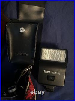 Vintage Canon AE-1 Program Film Camera Lot with Lenses and Accessories Untested