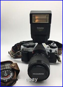 Vintage Canon AE-1 Program Film Camera with Lens, Flash & Exposure Meter