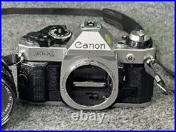 Vintage Canon AE-1 Program SLR Camera+50mm Lens Tested Lens Need Cleaning