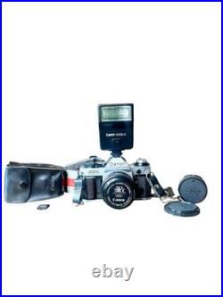 Vintage Canon AE-1 Program SLR Film Camera with FD 24mm F2 Lens All Original