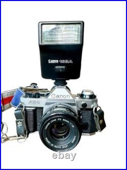 Vintage Canon AE-1 Program SLR Film Camera with FD 24mm F2 Lens All Original