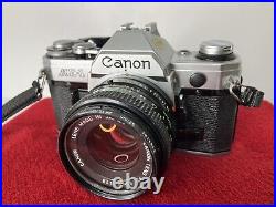 Vintage Canon AE-1 SLR 35mm Camera with50mm Lens Tested