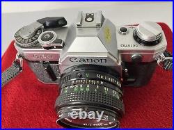 Vintage Canon AE-1 SLR 35mm Camera with50mm Lens Tested