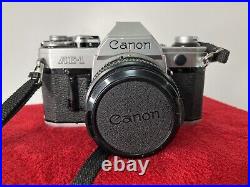 Vintage Canon AE-1 SLR 35mm Camera with50mm Lens Tested