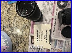 Vintage Canon AE-1 program Camera Lot With 2 Lenses Flash & Carry Bag