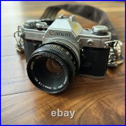 Vintage Canon AE-1 with FD 50mm f/1.8 Lens Film Camera, Untested