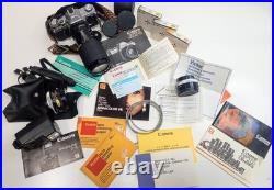 Vintage Canon AT-1 35mm Camera with Lenses Filters User Manuals Accessories