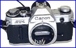 Vintage Canon AT-1 Film Camera with Vivitar Auto Variable Focusing Lens Works