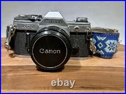 Vintage Canon AT-1 Silver SLR 35mmFilm Camera with 50mm 1.4 SSC Lens