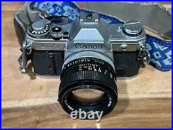 Vintage Canon AT-1 Silver SLR 35mmFilm Camera with 50mm 1.4 SSC Lens