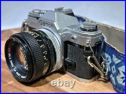 Vintage Canon AT-1 Silver SLR 35mmFilm Camera with 50mm 1.4 SSC Lens