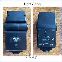 Vintage Canon AV-1 SLR 28mm Camera, Marco Lens, 2 Flashes And Samsonite Bag