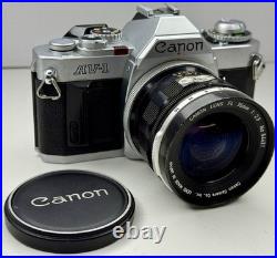 Vintage Canon AV-1 SLR 35mm Film Camera With Canon FL 35mm 12.5 Lens -Film Tested Vintage Canon AV-1 SLR 35mm Film Camera With Canon FL 35mm 12.5 Lens -Film Tested