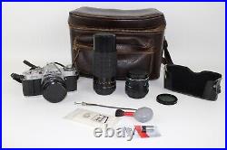 Vintage Canon AV-1 SLR Camera With Multiple Lenses-Case+Extras Tested