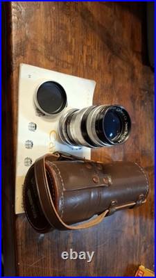 Vintage Canon Camera Co. Japan 100mm f3.5 Lens Og Leather Case Cap & Paperwork