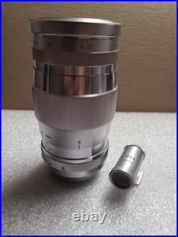 Vintage Canon Camera Lens 135mm f3.5 Original Caps And Viewfinder + Case