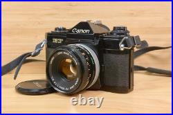Vintage Canon EF 35mm Film Camera, with 50mm F1.8 FD Lens, Made in Japan