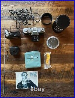Vintage Canon EXEE QL Film SLR Camera With Bag, Lenses And Accessories Bundle