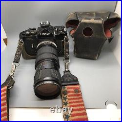 Vintage Canon F-1 35mm SLR Film Camera With 3 Lenses Vintage Canon F-1 35mm SLR Film Camera With 3 Lenses