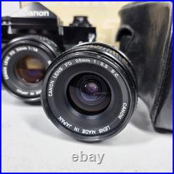 Vintage Canon F1 35mm Camera Body & FD 50mm 1.8 & 28mm 3.5 S. C. Lens with Box